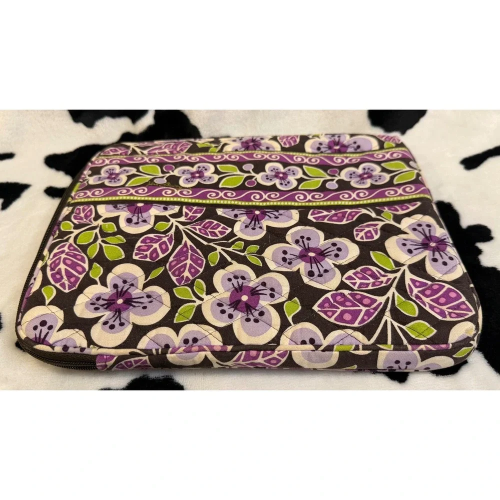 Vera Bradley Plum Crazy Quilted Laptop Tablet Sleeve Purple Floral Case 11x9